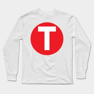 Letter T Big Red Dot Letters & Numbers Long Sleeve T-Shirt